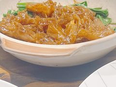 葱烤虾籽蹄筋-屋里厢上海菜馆