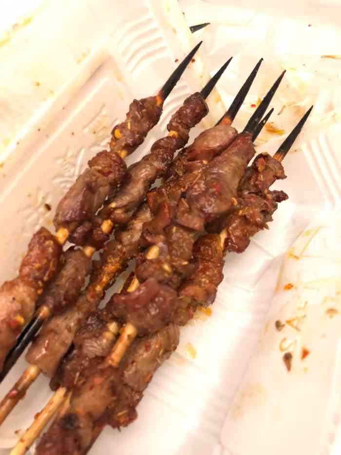 打分 路过打包烤串,本来满怀回家吃,结果到家打开一