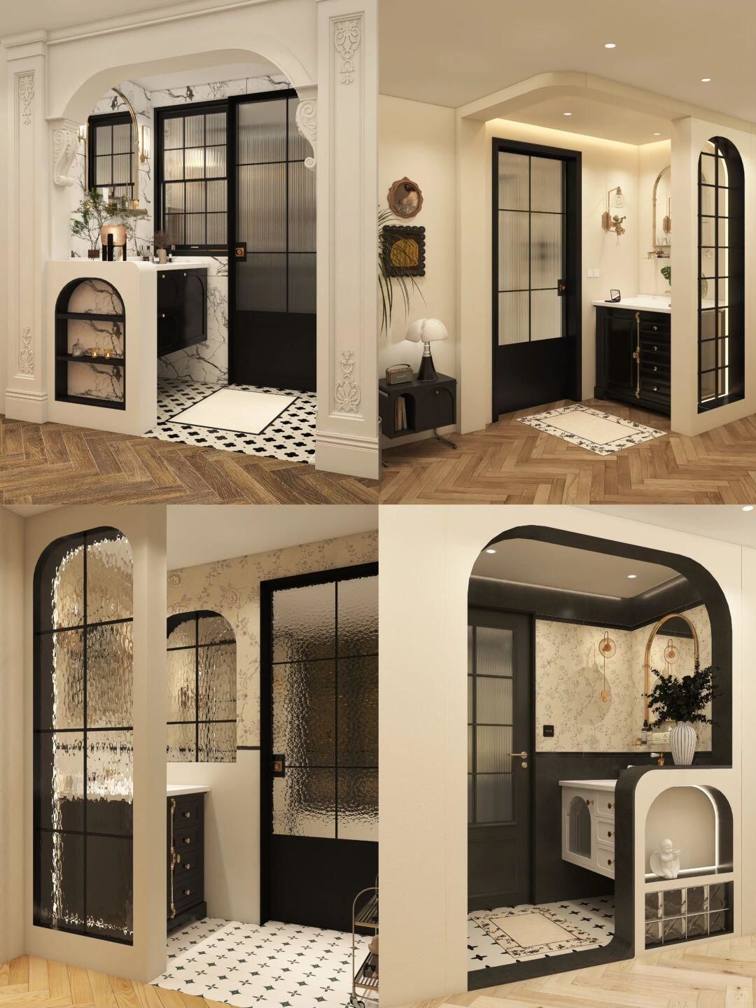 法式中古风!干湿分离卫生间设计!