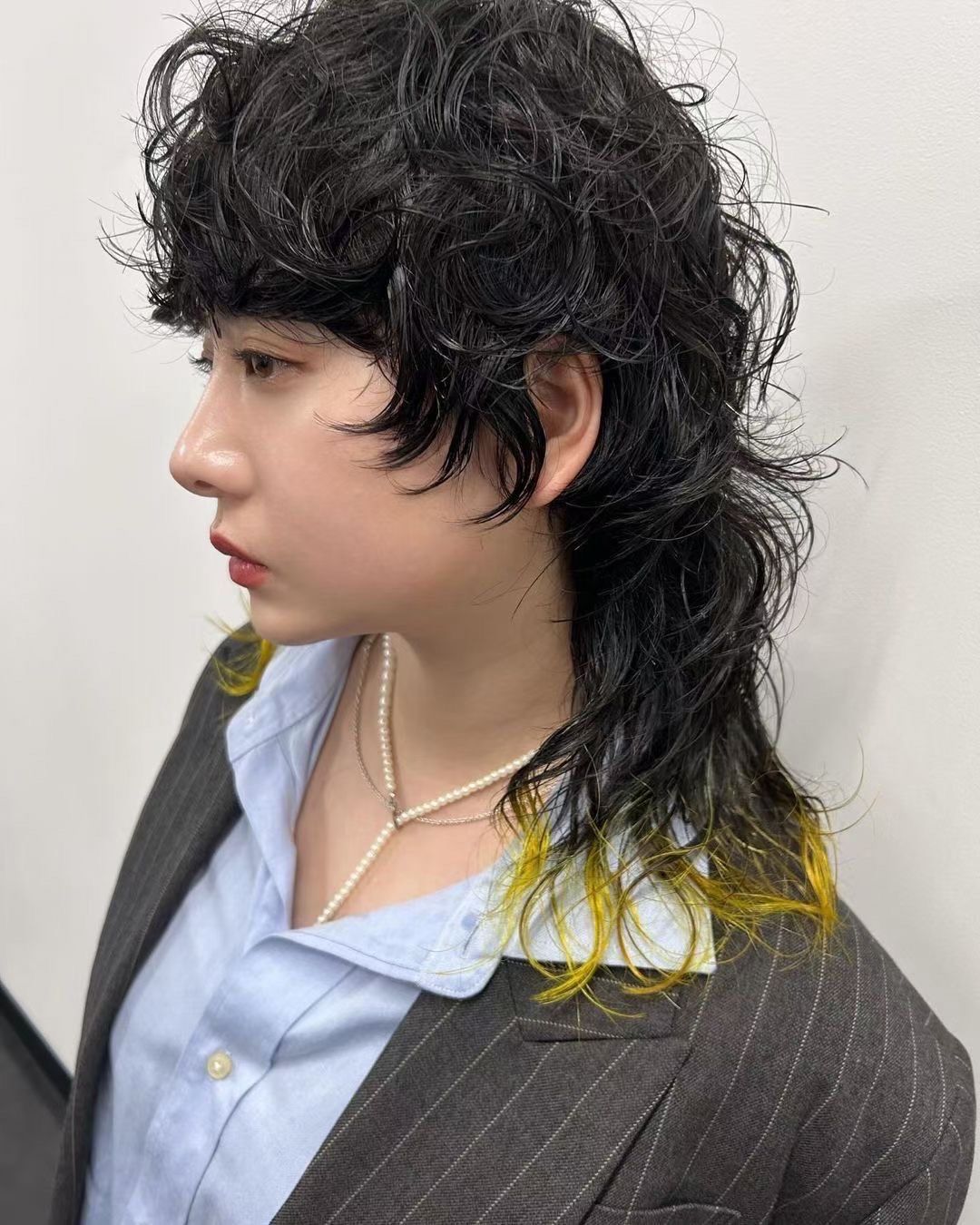 狼尾烫发