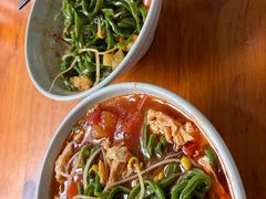 西红柿鸡蛋面-手擀菠菜面(西康路店)