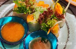 Lobster Fish and Mango Rice Paper Rolls