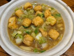 黄心菜炖豆腐泡-黄泥岗·黄陂农家菜(百步亭店)