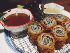 炸梅子紫苏猪肉卷-小禅料理