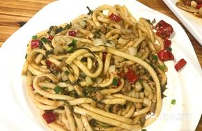 Spicy Kimchi Stir-Fried Potato Noodles