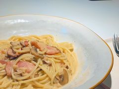 奶油蘑菇培根意面-秀儿家の小确幸花园西餐厅