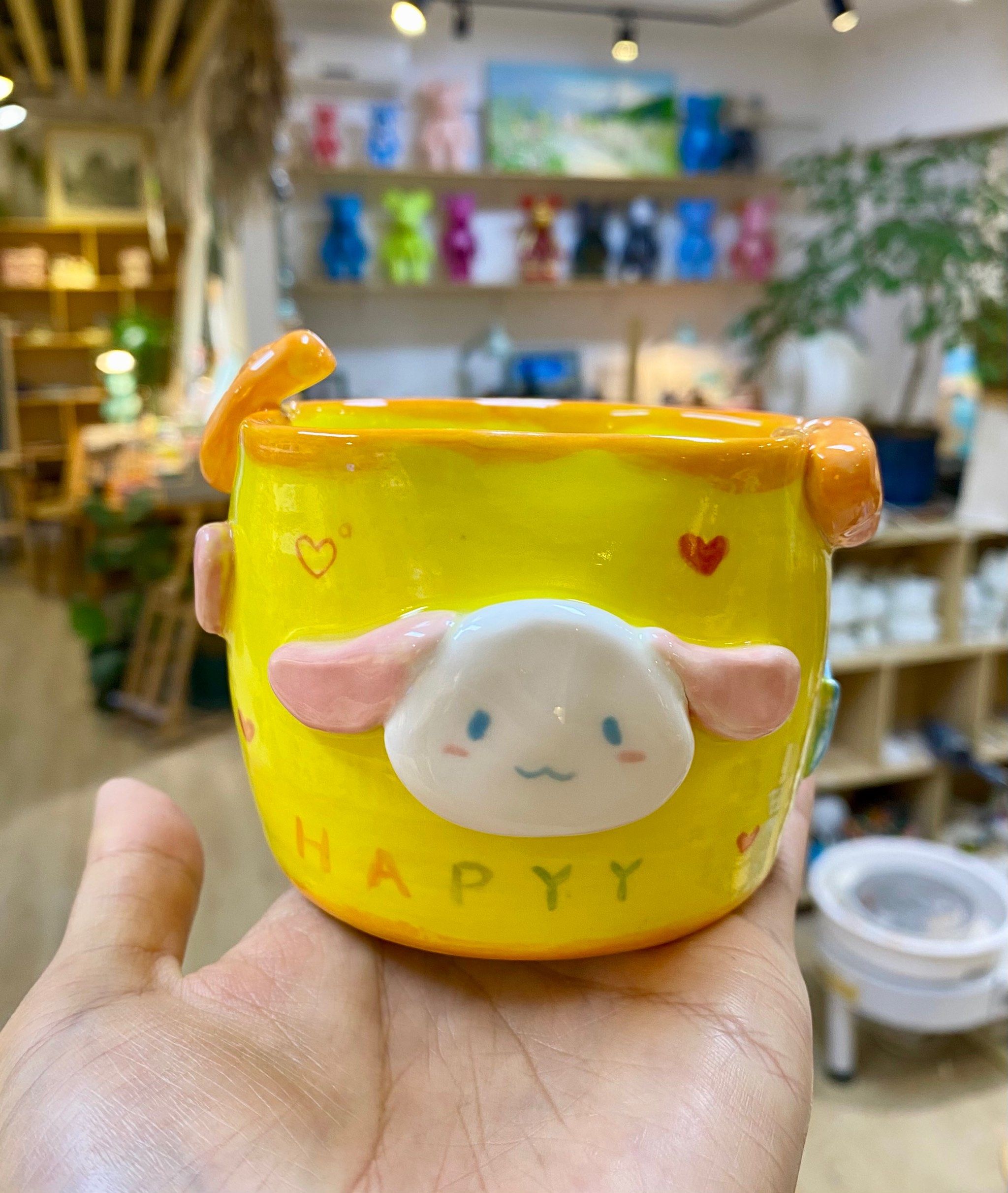 超漂亮陶艺玉桂狗杯