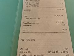 账单-纽约咖啡馆