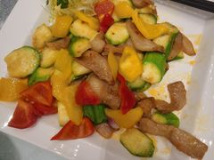 猪颈肉炒辣椒水瓜-深圳佳兆业万豪酒店-金沙全日餐厅