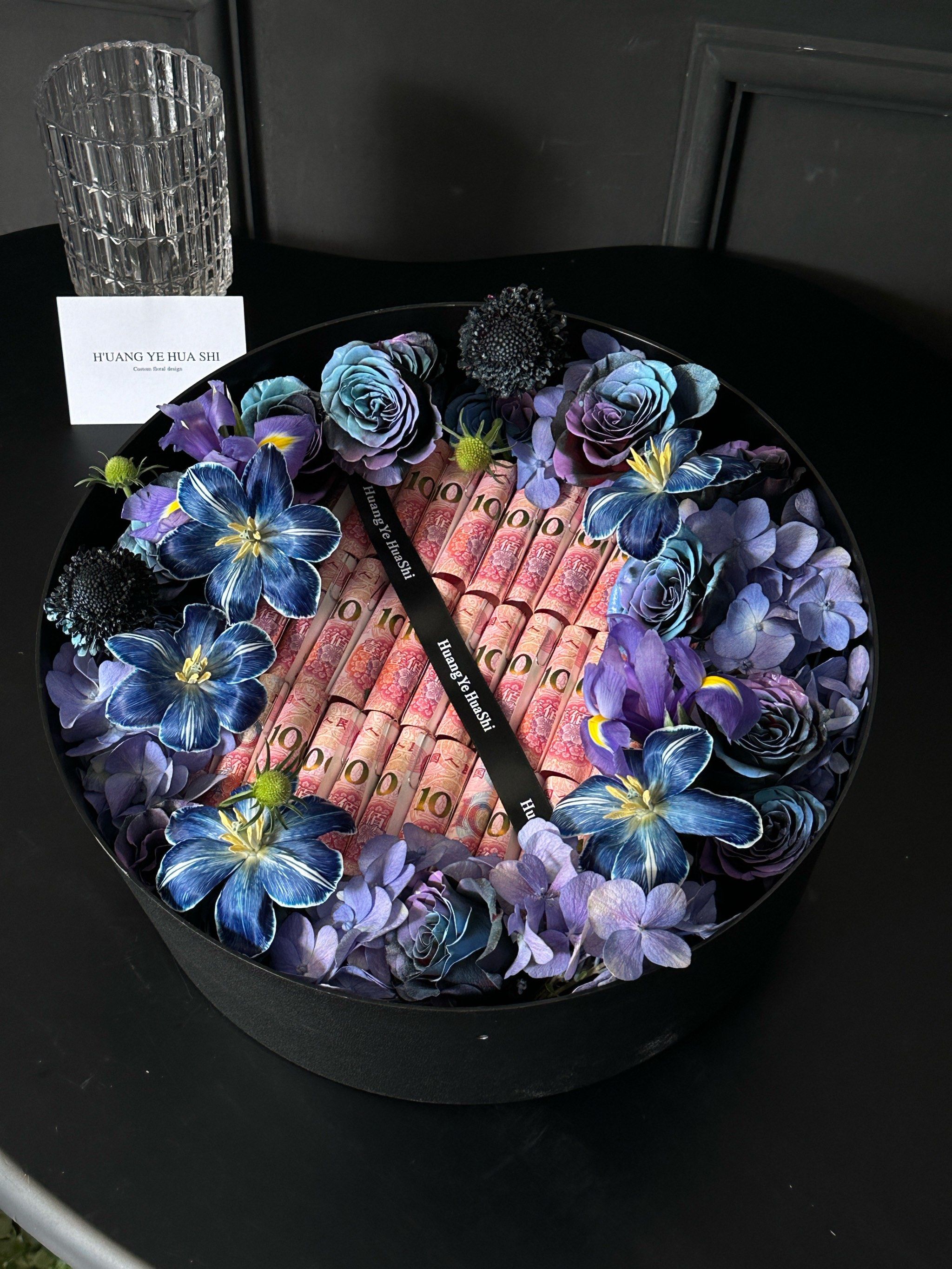 有钱花礼盒 #生日花束 #定制花礼 #送男友花束 ##鲜花定制 #蓝色系
