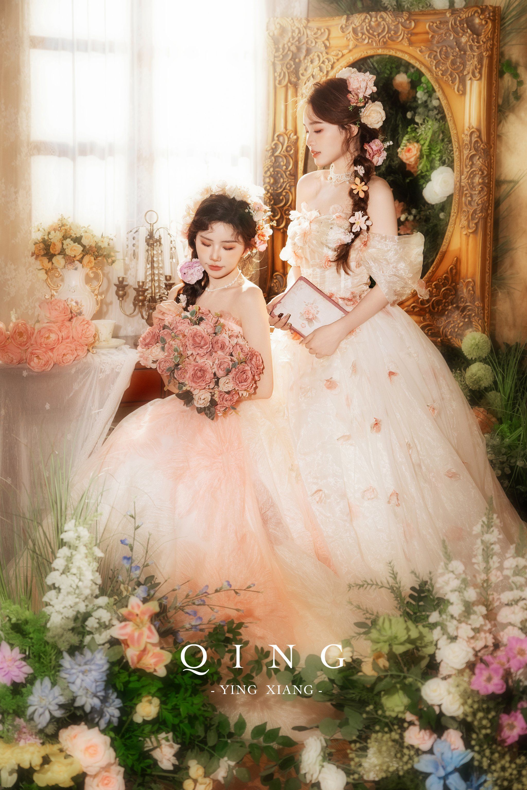 美到心坎法式闺蜜花房写真 闺蜜 两人宛如从法