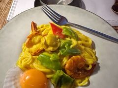 黄咖喱黑虎虾海鲜意面-TamTam