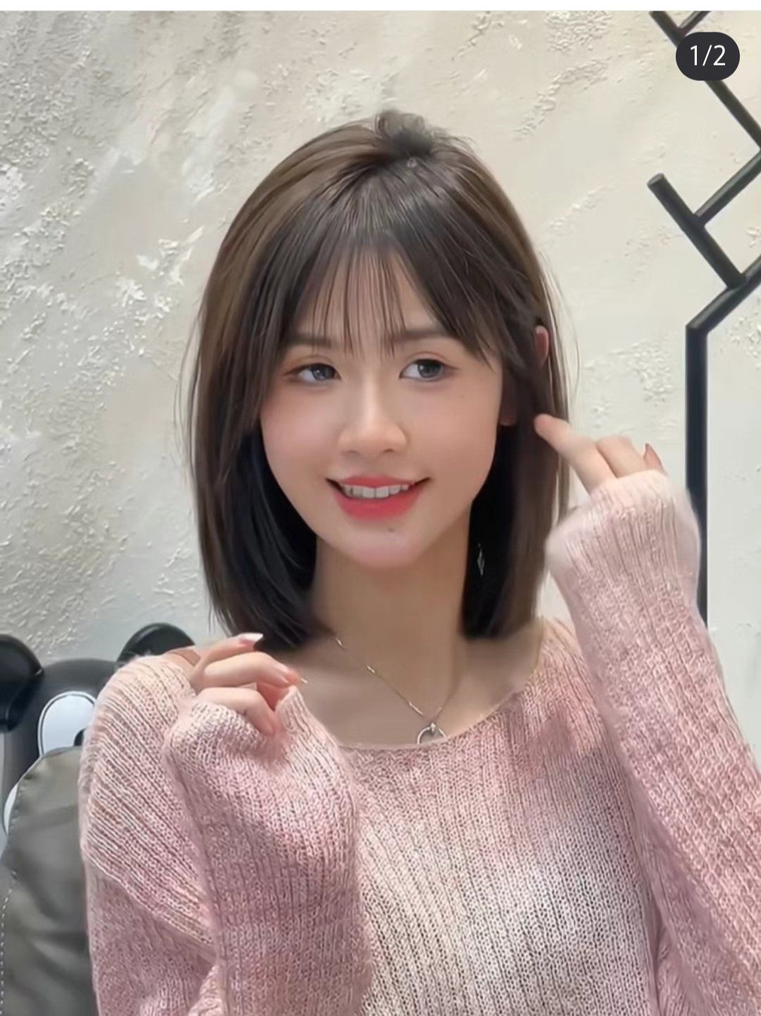 超a齐肩短发 搭配法式刘海甜美酷飒适合