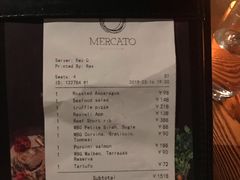 账单-Mercato莫卡多露台餐厅与酒吧(K11店)