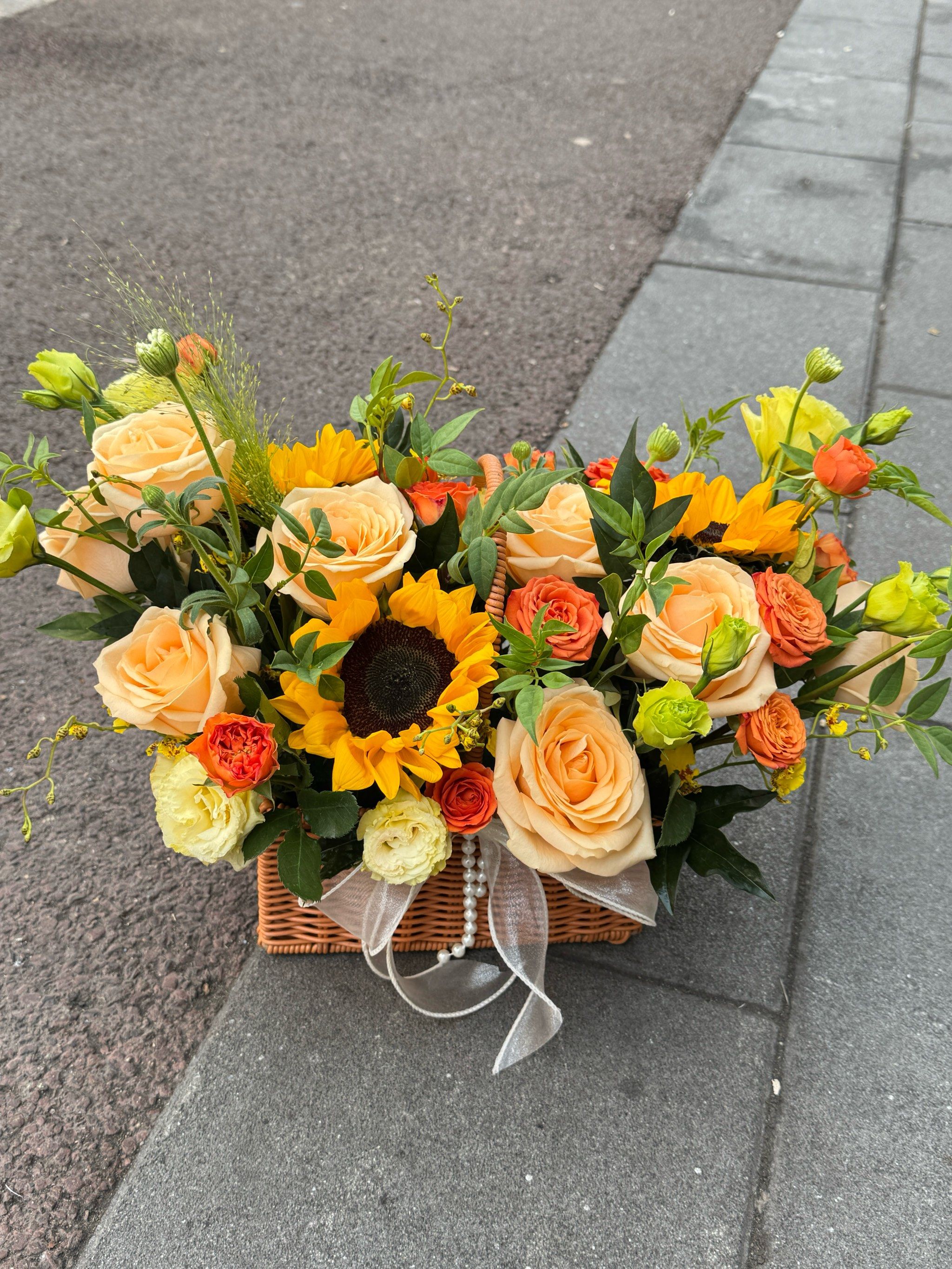 向日葵花束手提篮