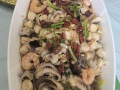油淋三鲜娃娃菜-景祥海鲜美食餐厅