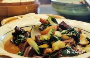 Pork Blood Stir-fried with Greens