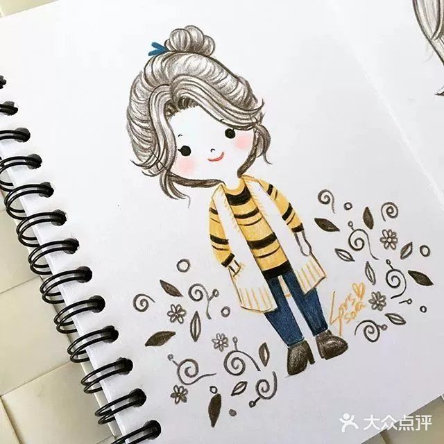 小清新彩铅人物画，每一张都超萌哒！