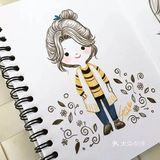 小清新彩铅人物画，每一张都超萌哒！