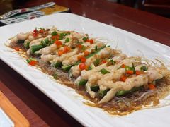 金蒜银丝秋葵酿虾滑-京味张·北京烤鸭(天河南二路店)