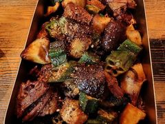 秋葵蘑菇煎牛舌-有肉食·虎九闽菜(798艺术区店)