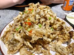 椒盐平菇-华盛园卷子王农家菜水库鱼
