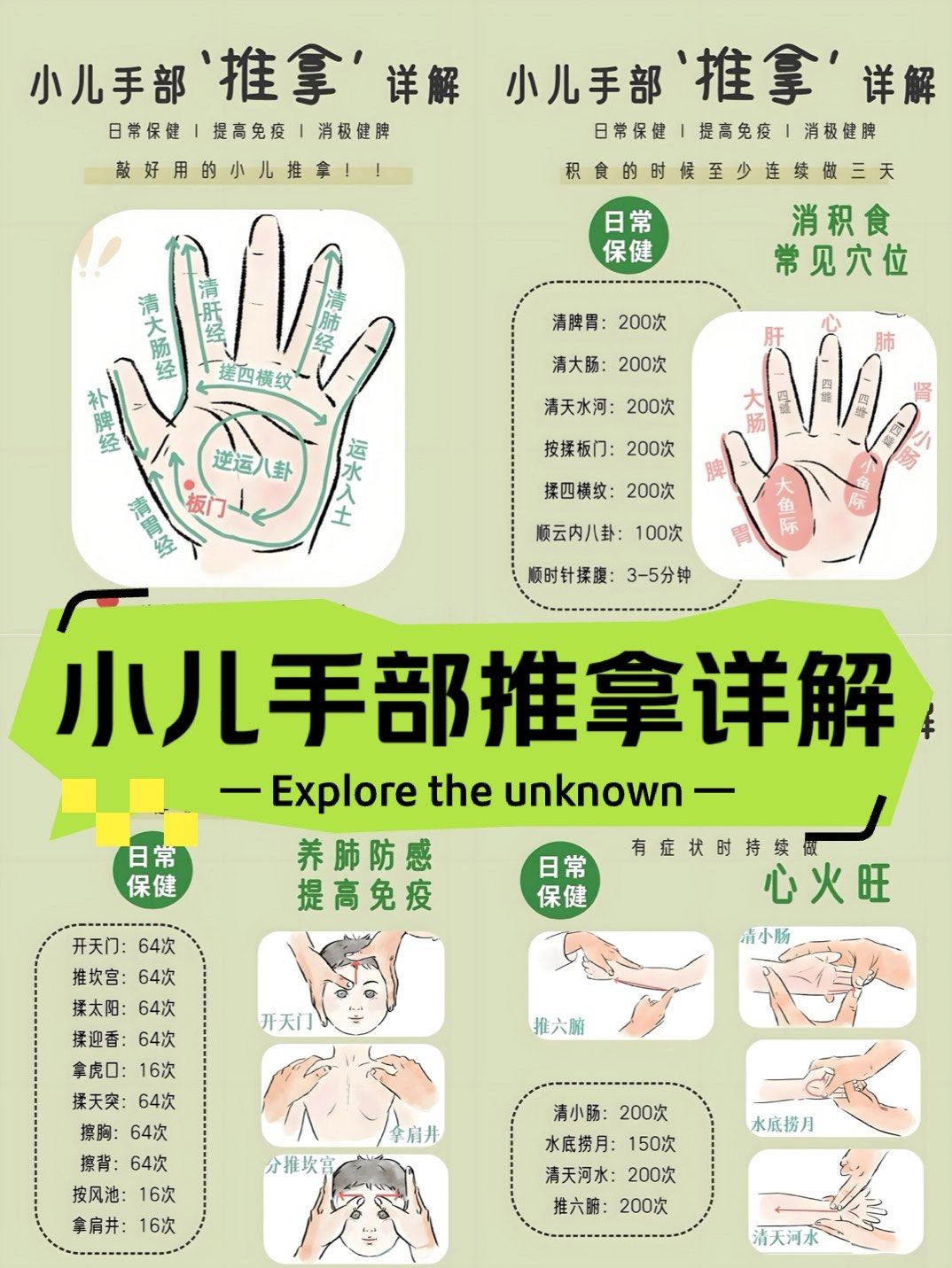 宝妈必学,超好用的小儿推拿手法