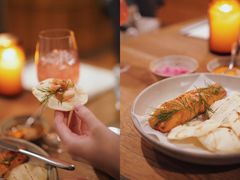 烟熏三文鱼配烤饺子皮和芥末籽酱-BOR Eatery(安福路店)