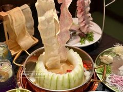 瀑布七彩土豆-得意咚瓜·顺德鱼生·冬瓜盅火锅