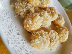 炸汤丸-菠菜美食