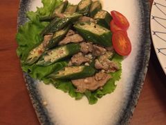 猪肉炒秋葵-小菊日本料理