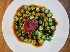黑椒牛肉拼秋葵-将相和·海鲜蒸饺大连菜