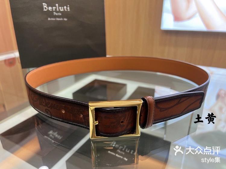berluti伯鲁提 法兰西 擦色 简约男士染色皮带 腰带-大众点评