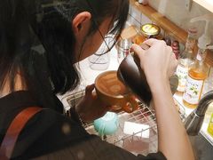 咖啡师日常拉花练习-不正咖啡(万达尊店)
