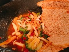 一个锅巴和时蔬-薇酌饮·陕西菜(南门外店)