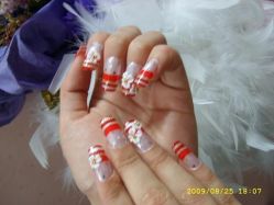红色条纹825-星美甲