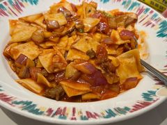 百灵菇炒面片-阿里疆Alijiang·丝路美食·异域风情·清真(长楹天街店)