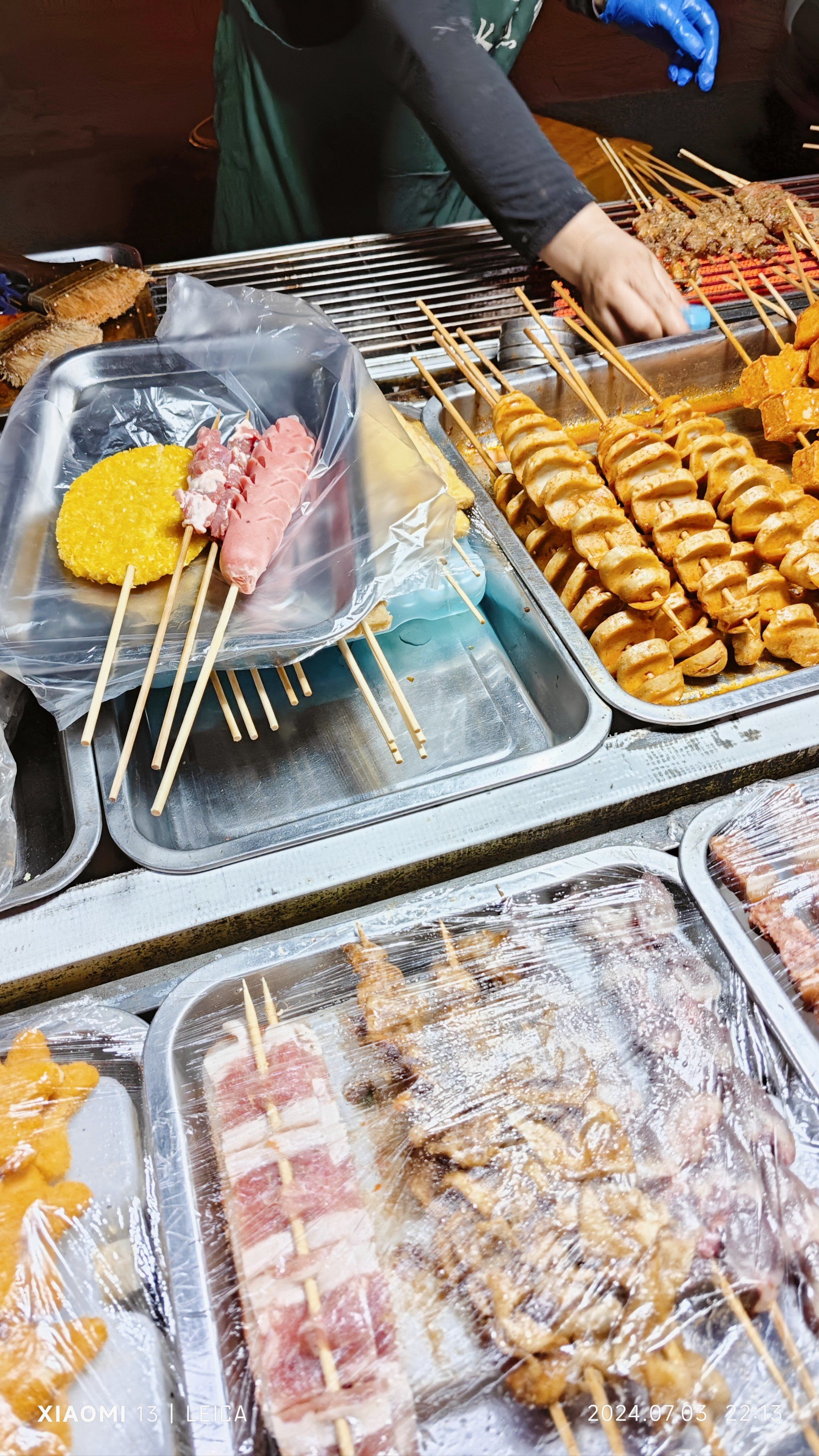 小吃摊的街头美味