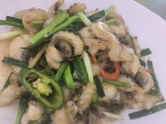 姜葱炒脆网罗非-正宗高流河饭店原创风姜鸡