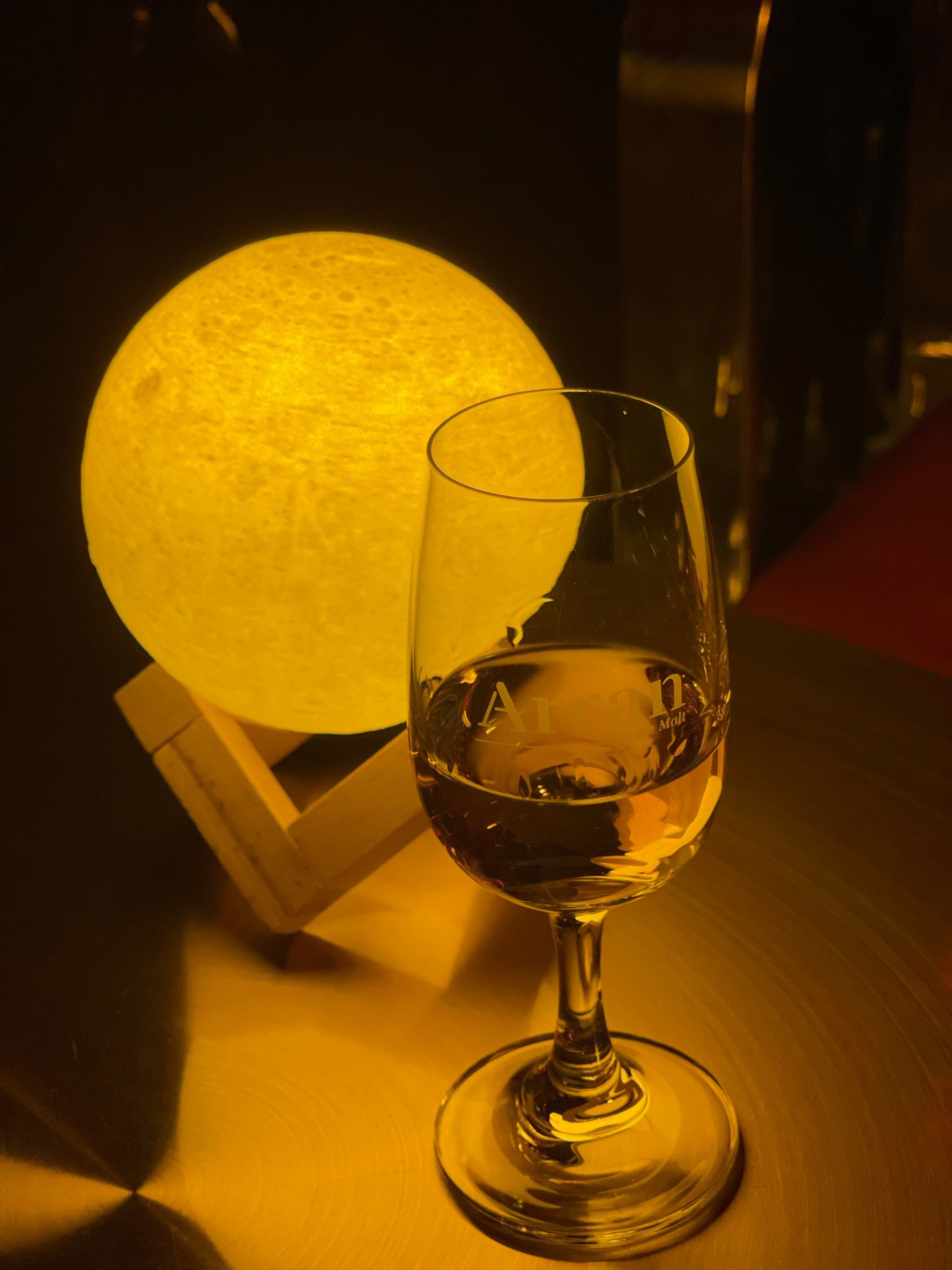 灯影摇曳酒杯边