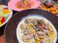小鸡炖蘑菇鲜牛乳意面-福记咖啡·手工意面(下埔店)