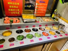 自助调料区-喜悦小串丹东小黄牛海鲜烧烤大排档(民主广场店)