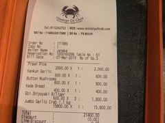 账单-Ministry of Crab(科伦坡店)