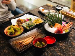 铁板牛肉定食配刺身-割烹旭日本料理(龙湖狮山天街店)