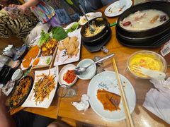 铁板土豆煎牛肉-长寿参鸡汤(朝韩风情街店)