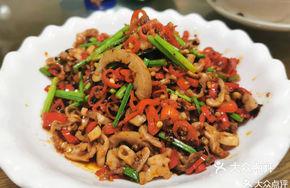 Crispy Pig's Tripe Stir-fried with Pig Kidney