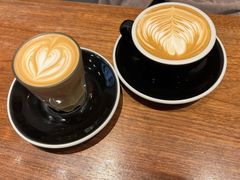 Flat&nbsp;white-black rainbow coffee