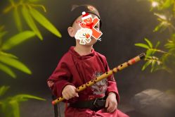 -海岸风光儿童摄影