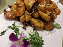 宫爆脆皮茄丁-刘胖子家常菜·蹄花焖藕(中南店)