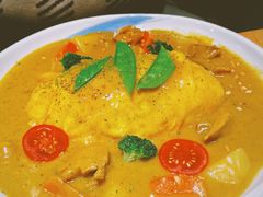 干煎鸡肉咖喱蛋包饭-火山屋台(新街口店)